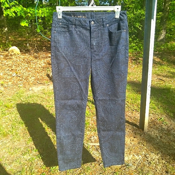 Talbots Heritage Floral Print Slim Ankle Jeans Size 8/29 - Picture 7 of 13